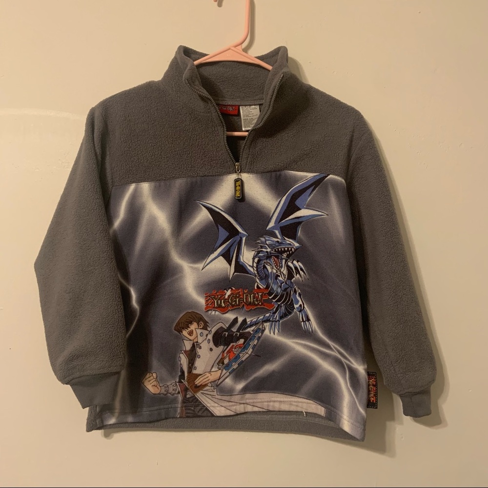 Yugioh Youth Kids Dragon Fleece Sweatshirt Rare 1996